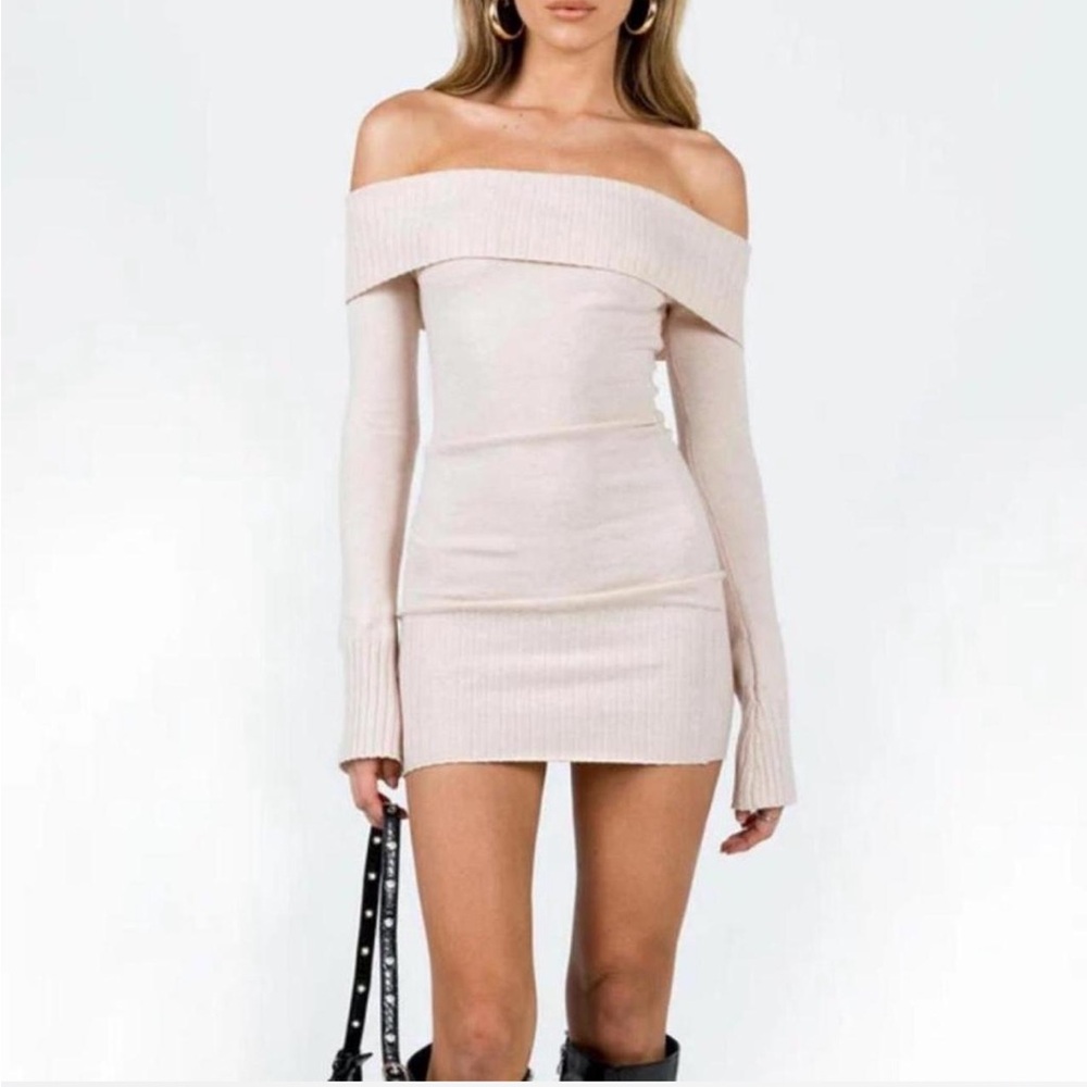Princess Polly Off-Shoulder Cream Dress